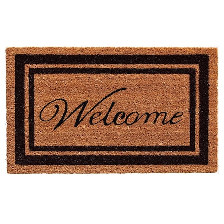 Configuracion 18 x 30 in. Black Border Welcome Rectangular Doormat Natural CO3360616